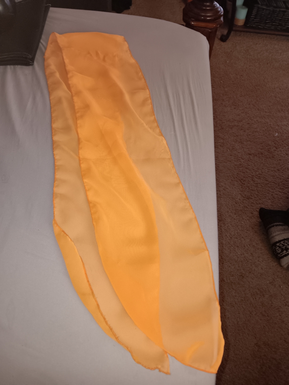Womens Orange Satin Scarf - Unbranded